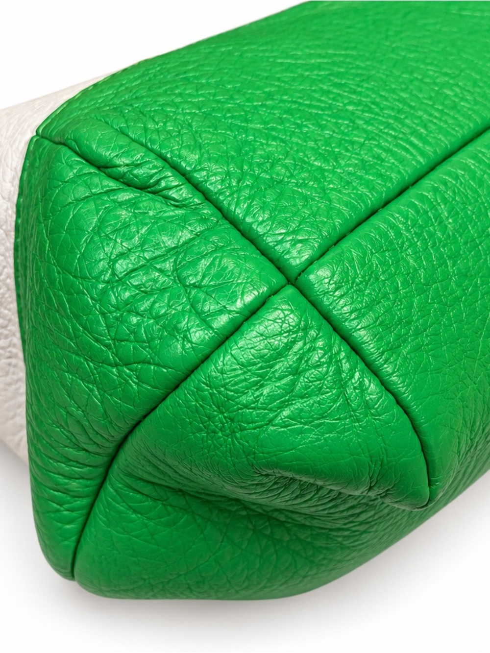 Michael Kors Leather Wristlet, Cream and Green Two Tone - Picture 4 of 7